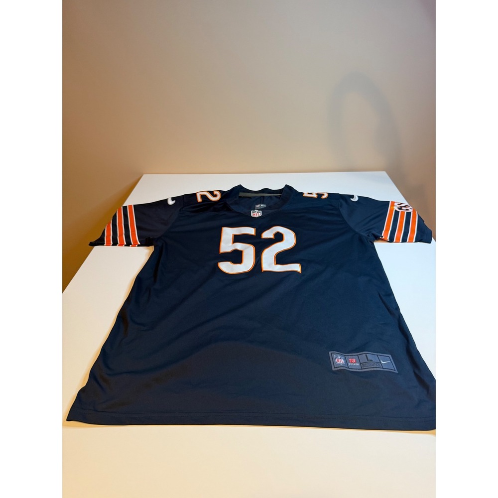 Nike Chicago Bears Khalil Mack 52 NFL Jersey Mens Large Navy Blue On Field